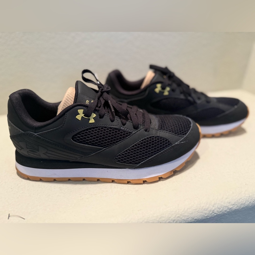 Under Armour Black and Gold Sneakers
